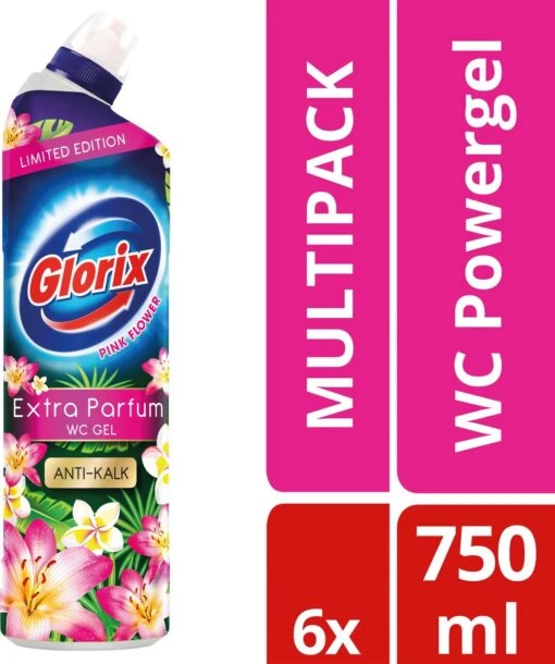 Glorix WC Powergel Toiletreiniger Pink Flower - 6 X 750 Ml - Voordeelverpakking - Afbeelding 10
