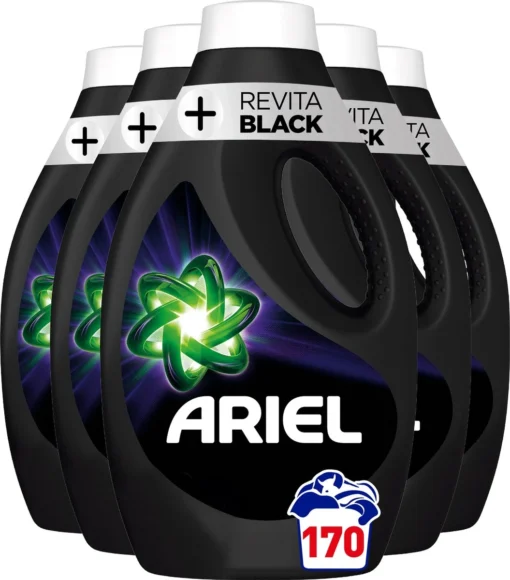 Ariel Vloeibaar Wasmiddel - +Revitablack - Voordeelverpakking 5 X 34 Wasbeurten - Afbeelding 4