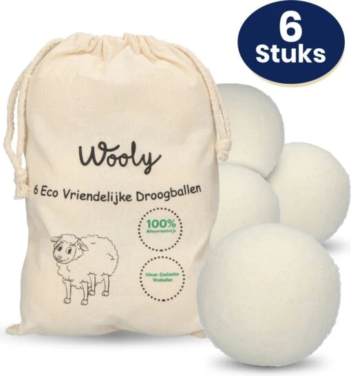 Wooly Drogerballen - 6 Wasdroger Ballen - Duurzaam - Wol - Herbruikbare Wasballen - Wasbol - Wasverzachter