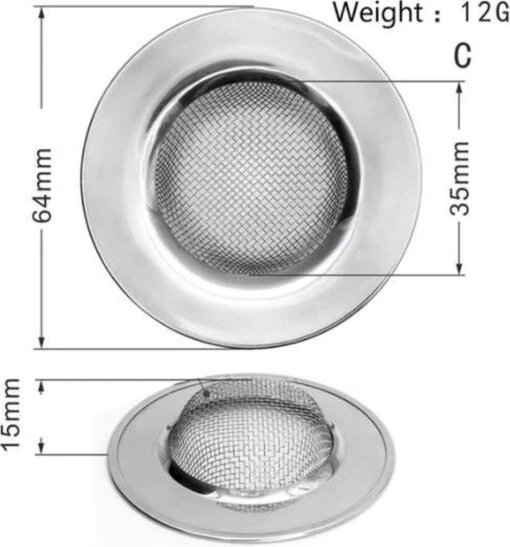 Merkloos 1 Stuk - RVS Afvoerstop - Afvoerzeef - Korfplug - Gootsteenzeef - Afvoerplug - Zeefje - Keuken - Korfzeef - Zeefje Voor In De Spoelbak - Keuken - Luxe Afvoerstop - Gootsteenstop - Zeef Voor Gootsteen