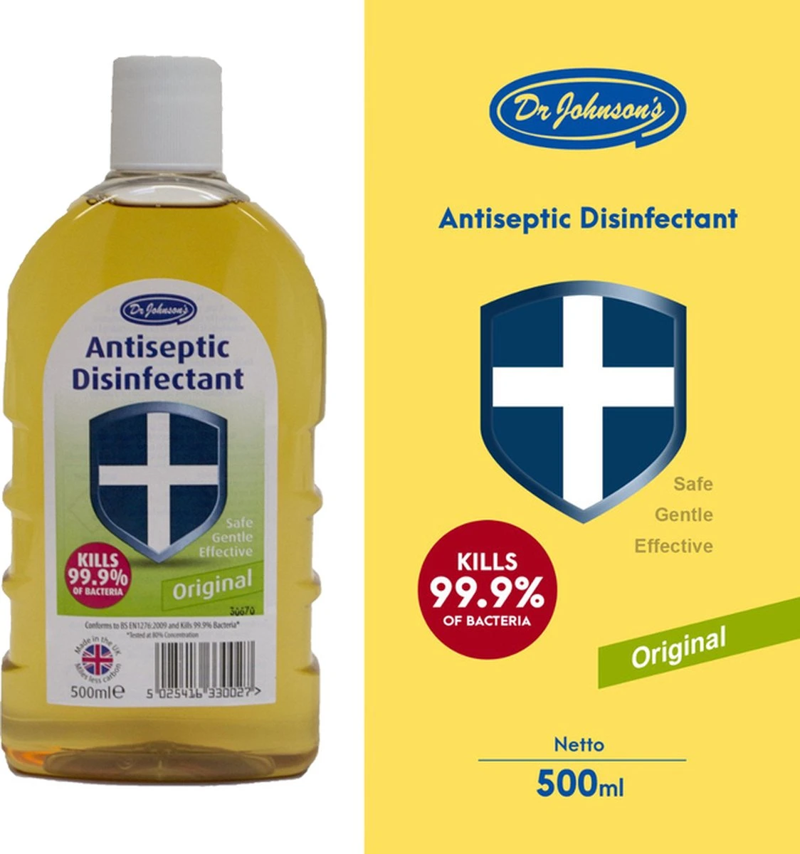 Dr Johnsons Ontsmettingsmiddel - 6 X 500ml Voordeelverpakking - Dettol Antiseptic Alternatief - Afbeelding 3