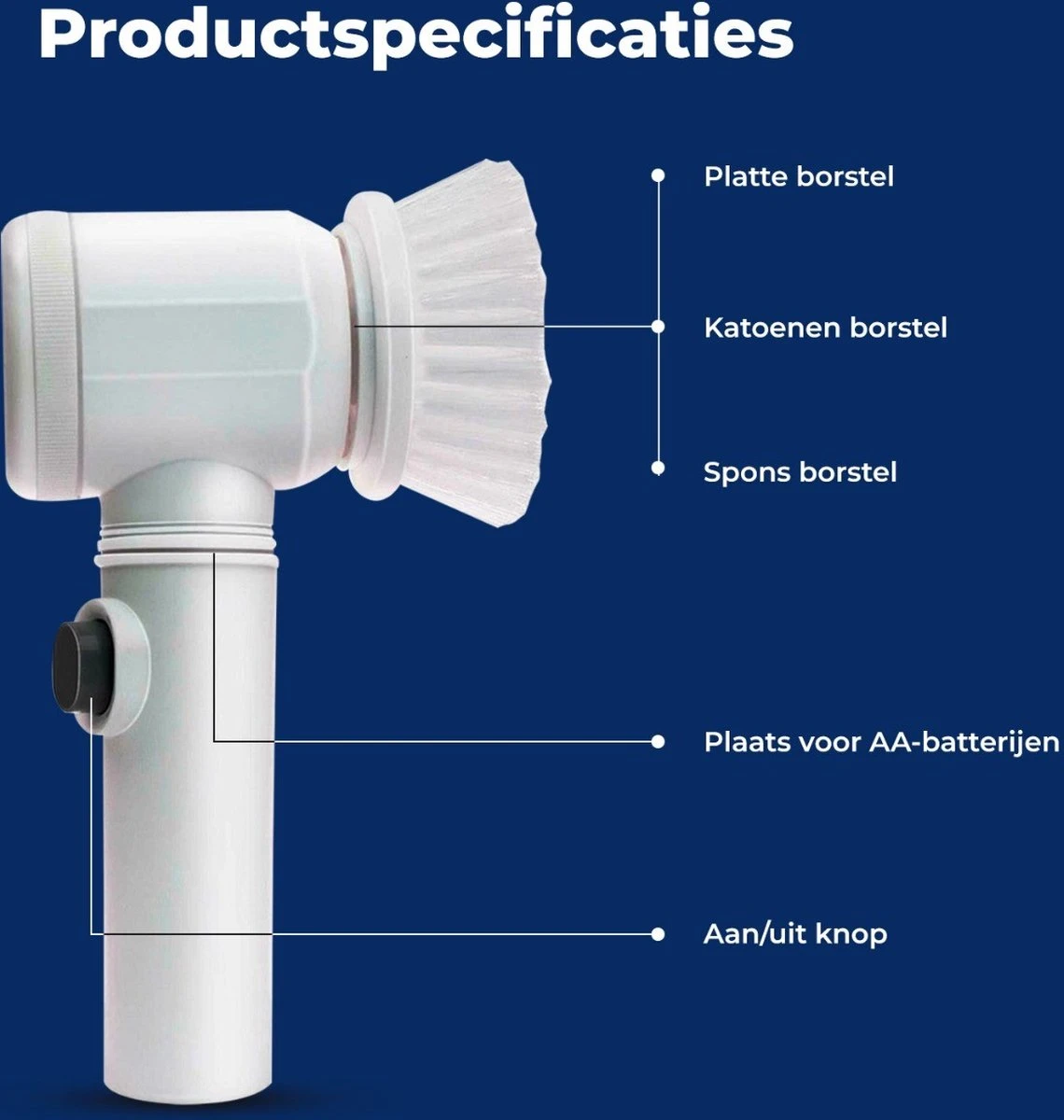 B-care Magic Brush - Elektrische Multifunctionele Schoonmaakborstel - 7 Opzetstukken - Wasborstel - Poetsmachine - Schrobborstel - Handborstel - Werkborstel - Schrobber - Boorborstel - Reinigingsborstel - Afbeelding 12