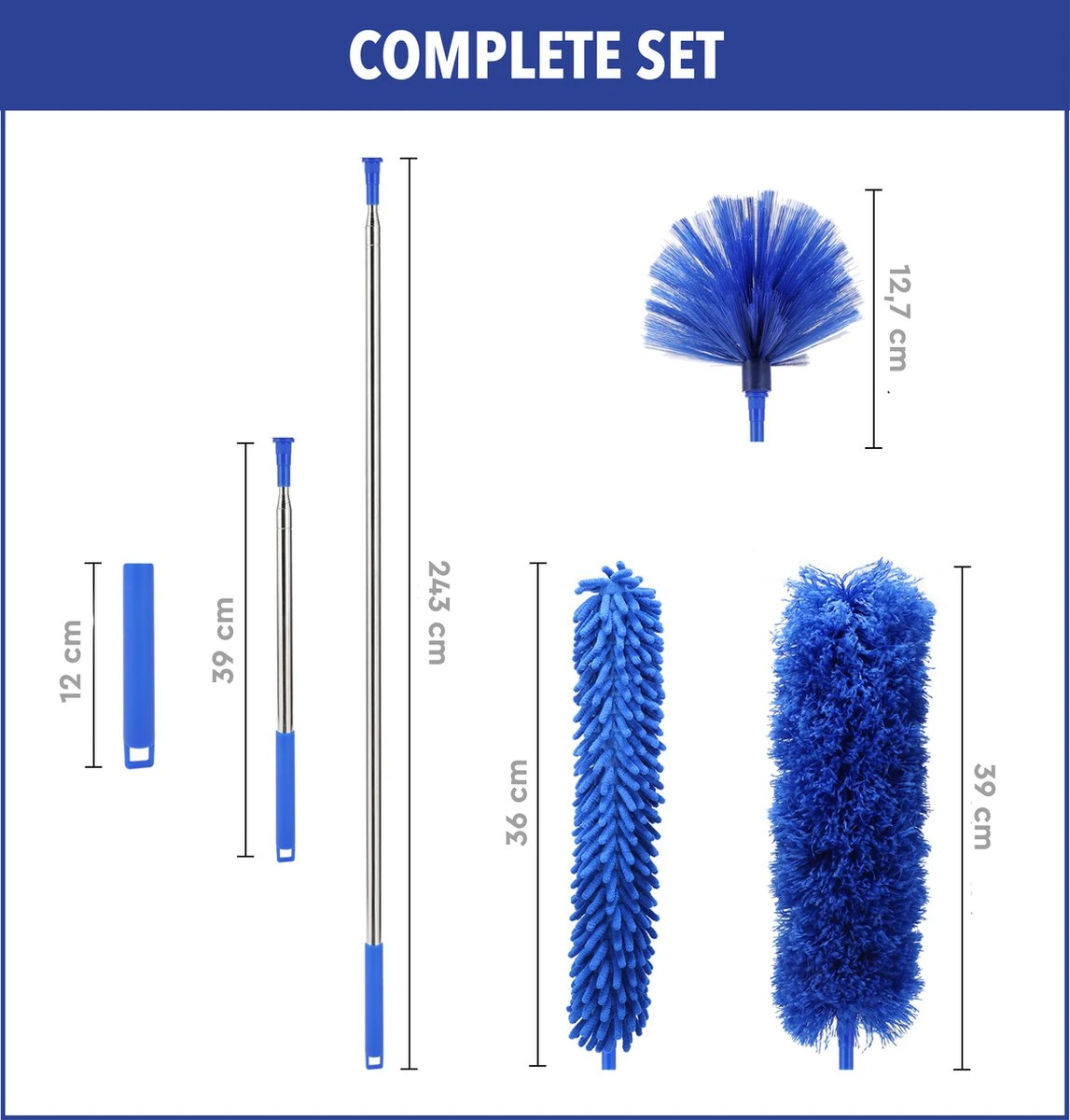 Telescopische Plumeau – Uitschuifbaar – Microvezel – Set Van 3 Opzetstukken – Stoffer – Ragebol - Afbeelding 8