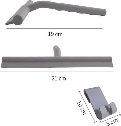 ATV PERFECTUM Douchewisser Wit Met Ophangsysteem - Raamwisser- Trekker Douche - Silicone - 21cm X 16cm - Badkamer Accessoires - Douchewisser - Afbeelding 3