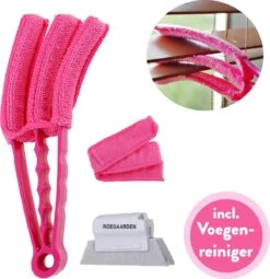 Jaloezie Reiniger - Lamellen Reiniger - Plumeau - Roze - Inclusief Voegenreiniger