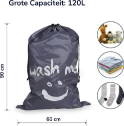 Wonair - Grote Waszak - Wash Me - Wastas - 60x90cm - Grijs - Met Trekkoord -Huishoudelijke Artikelen Winkel 1178x1200 3