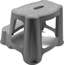 Grijs Kinderkrukje/opstapje Met 2 Treden 35 Cm - Keuken/badkamer Krukjes/opstapjes Voor Kinderen