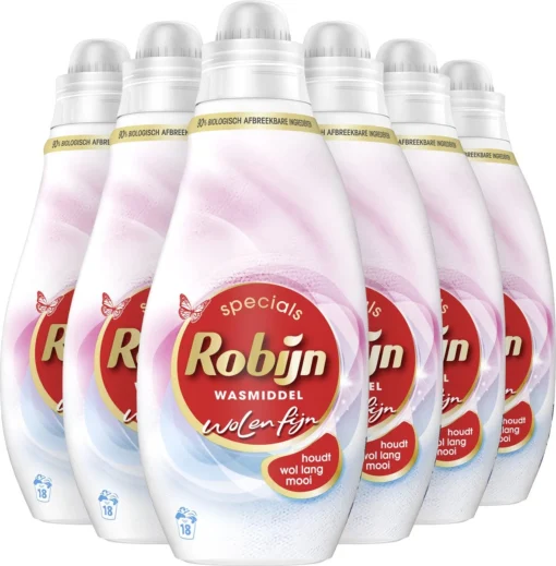 Robijn Specials Wol & Fijn Vloeibaar Wasmiddel - 6 X 18 Wasbeurten - Voordeelverpakking - Afbeelding 2