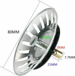 Afvoerzeef Roestvrijstaal - Gootsteen Zeef - Gootsteen Stopper - RVS - 80mm -Huishoudelijke Artikelen Winkel 1184x1200 2