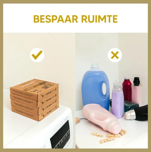 Wasmiddeldoekjes - Ongeparfumeerd Wasstrips 128 Wasbeurten – Wasmiddel Wasdoekjes - Natuurlijke Wasverzachter – Vegan – Zero Waste - Afbeelding 4