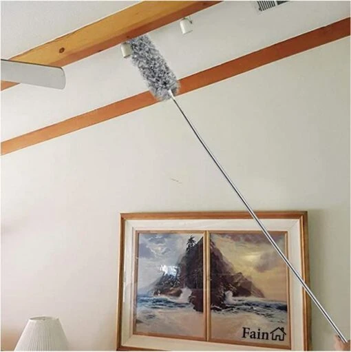 Fain® Plumeau Met Telescoopsteel – Grijs – 80 Tot 280 Cm - Uitschuifbaar – Wasbaar - Flexibel 360° Draaibaar – Duster - Microvezel Ragebol - Afbeelding 4