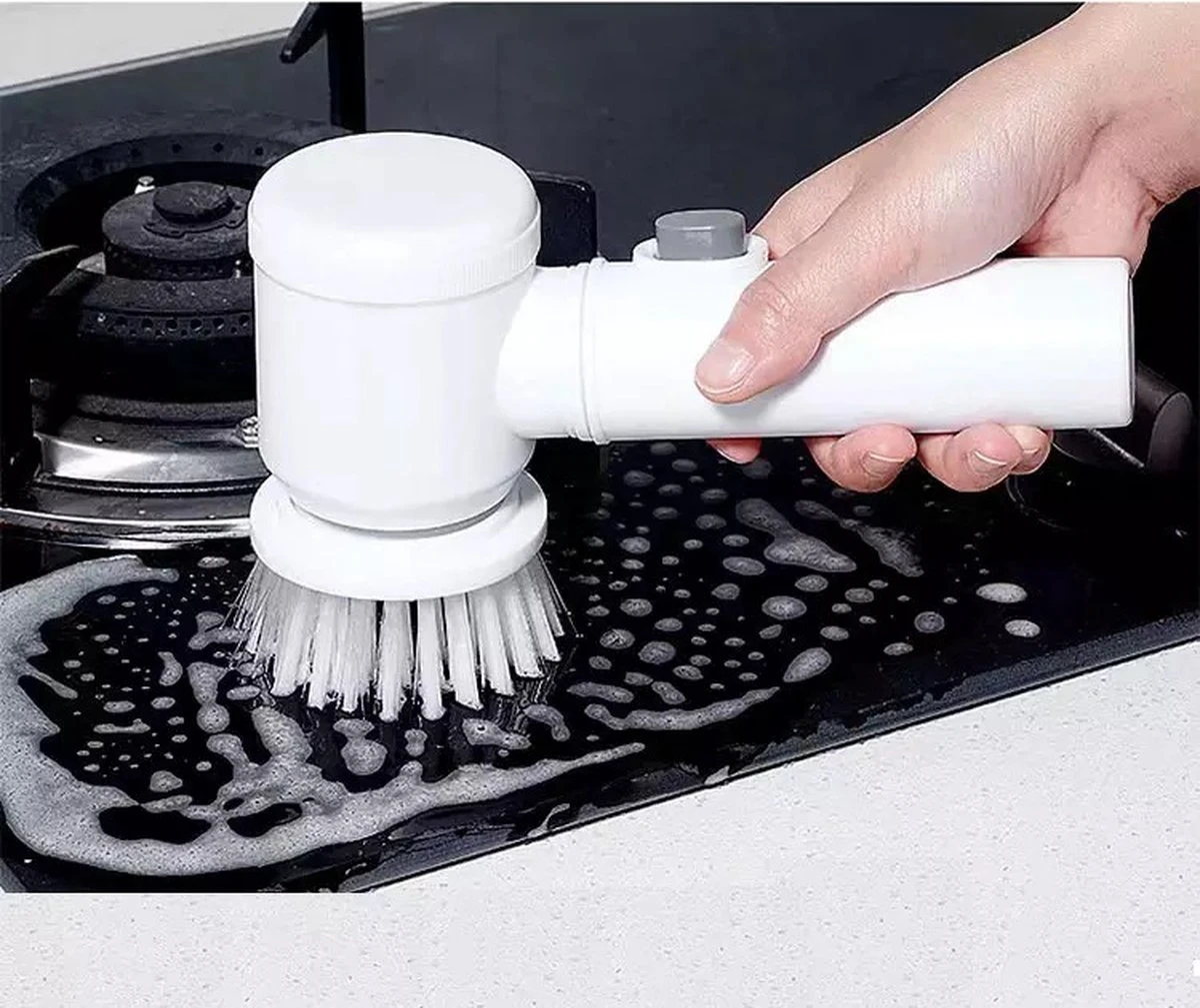 Apeiron Elektrische Schoonmaakborstel - Poetsmachine - Poliermachine - Schrobborstel - Handborstel - Werkborstel - Schrobber - Boorborstel - Wasborstel - Schoonmaakmiddelen - Reinigingsborstel - 3 Opzetstukken - Afbeelding 16