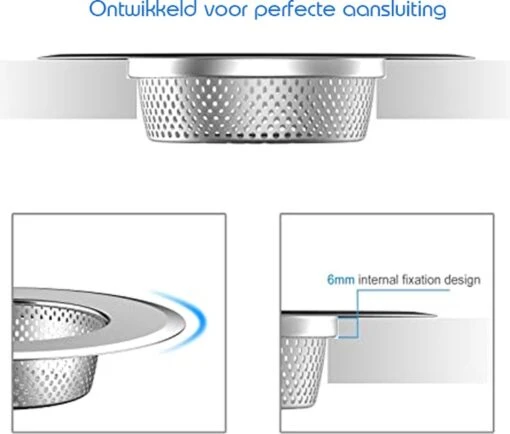 Luxe RVS Gootsteen Zeef Ø80 - 90mm - Gootsteenstop - Afvoerzeef - Korfplug - Gootsteenbakje - Afbeelding 2