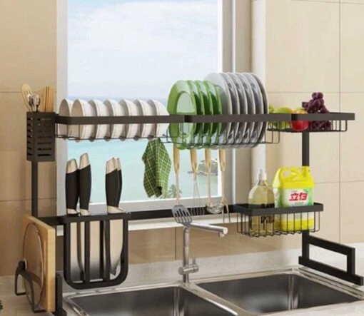 Sens Design Afwasrek Zwart - Afdruiprek - 82,5 Cm - RVS - Afbeelding 3