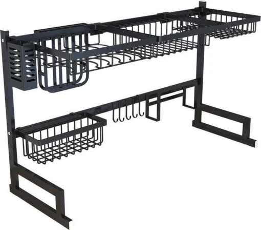 Sens Design Afwasrek Zwart - Afdruiprek - 82,5 Cm - RVS - Afbeelding 5