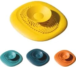 Luxe Doucheputje Afvoer Plug Zeef Stopper Stop - Universele Haarfilter Haarvanger Gootsteenstop Afvoerstop Onderdeel Afvoerputje Stopper Putje Rooster Voor Wastafel Gootsteen Spoelbak Bad Douchebak Keuken Wasbak Badkuip Aanrecht - Siliconen - Geel -Huishoudelijke Artikelen Winkel 1200x1059