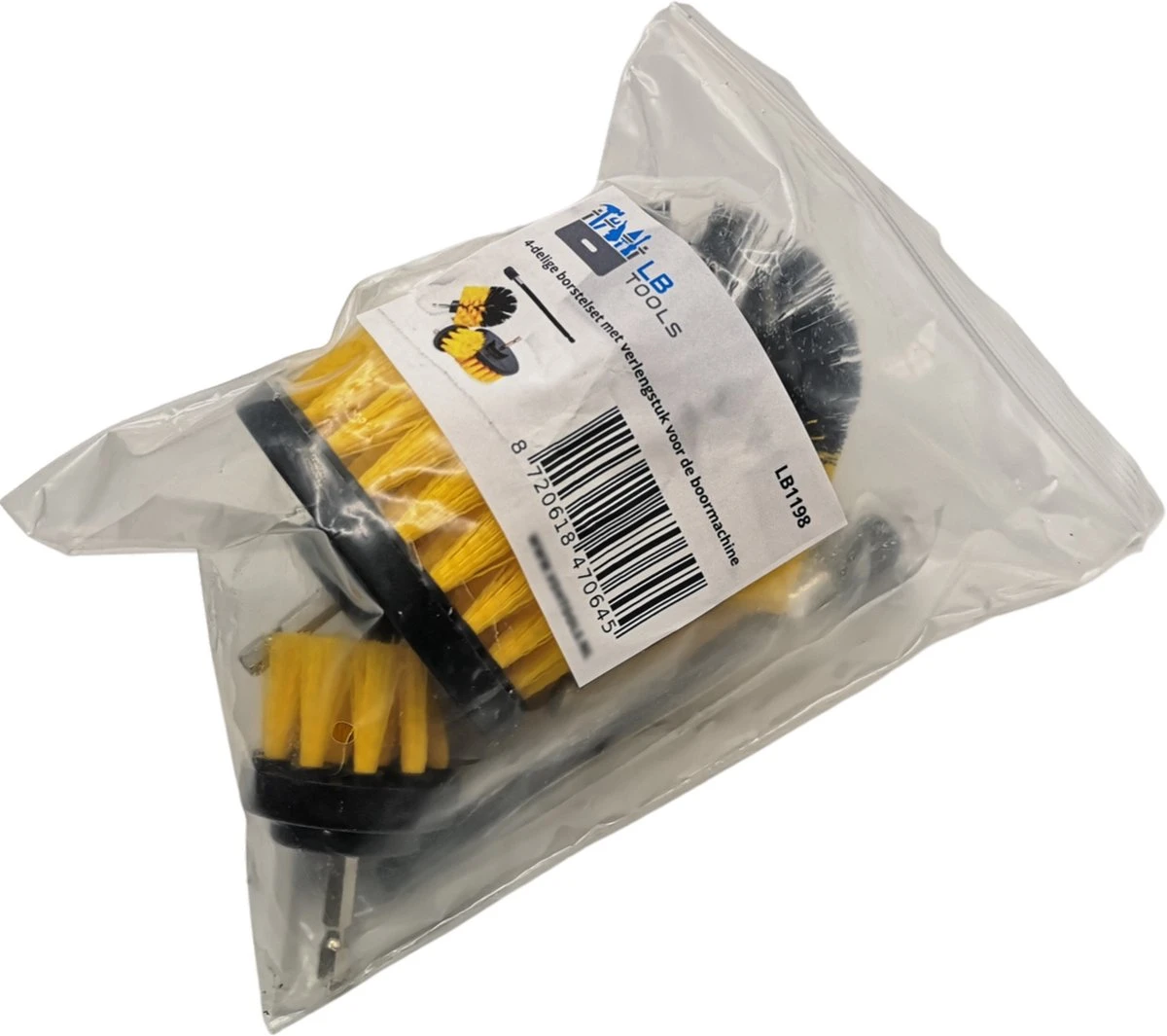 Professionele 4 Delige Borstelset Voor De Boormachine Incl. Verlengstuk, Deze Schoonmaak Schuurborstel Elektrisch Opzetborstel Schrobborstel Set Is Geschikt Als Schrobber Voor Badkamer, Auto, Keuken En Tuin - Afbeelding 5