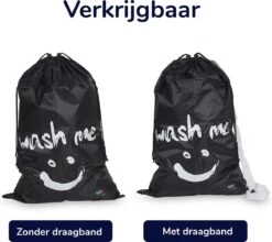 Wonair - Waszak Groot - 60x90cm - Zwart - Met Trekkoord En Draagband -Huishoudelijke Artikelen Winkel 1200x1069