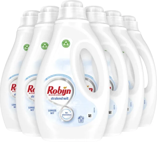 Robijn Stralend Wit Vloeibaar Wasmiddel - 6 X 20 Wasbeurten - Voordeelverpakking - Afbeelding 2