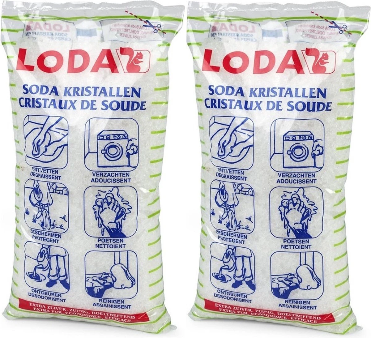 4kg Loda Soda Kristallen 2X2kg Ontvetten, Versachten, Beschermen, Poetsen, Ontgeuren, Reinigen Schoonmaken