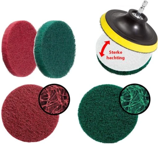 Borstelset Boormachine 25 Delig - Schuursponsjes- Schrobborstel – Boorborstel – Schuurborstel - Borstel Boormachine – Schoonmaakborstel – Reinigingsborstel – Tapijtreiniger - Borstelset - Afbeelding 4