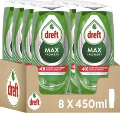 Dreft MaxPower - Vloeibaar Afwasmiddel - Voordeelverpakking 8 X 450 Ml -Huishoudelijke Artikelen Winkel 1200x1124 3