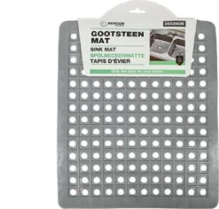 Merkloos Gootsteenmat PVC Vierkant Grijs 28 Cm -Huishoudelijke Artikelen Winkel 1200x1145