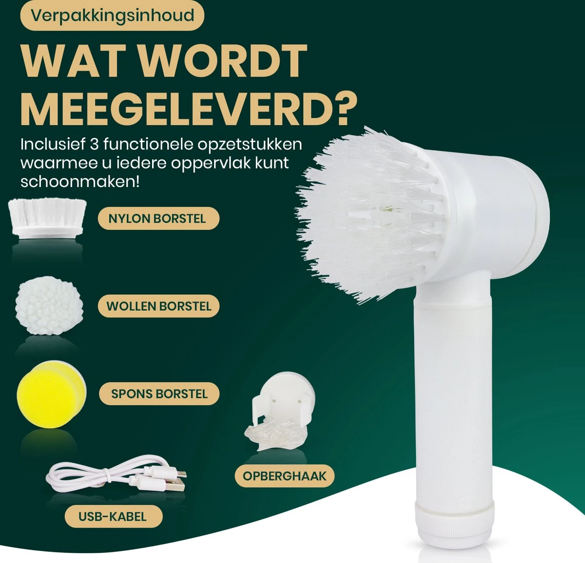 Apeiron Elektrische Schoonmaakborstel - Poetsmachine - Poliermachine - Schrobborstel - Handborstel - Werkborstel - Schrobber - Boorborstel - Wasborstel - Schoonmaakmiddelen - Reinigingsborstel - 3 Opzetstukken - Afbeelding 6