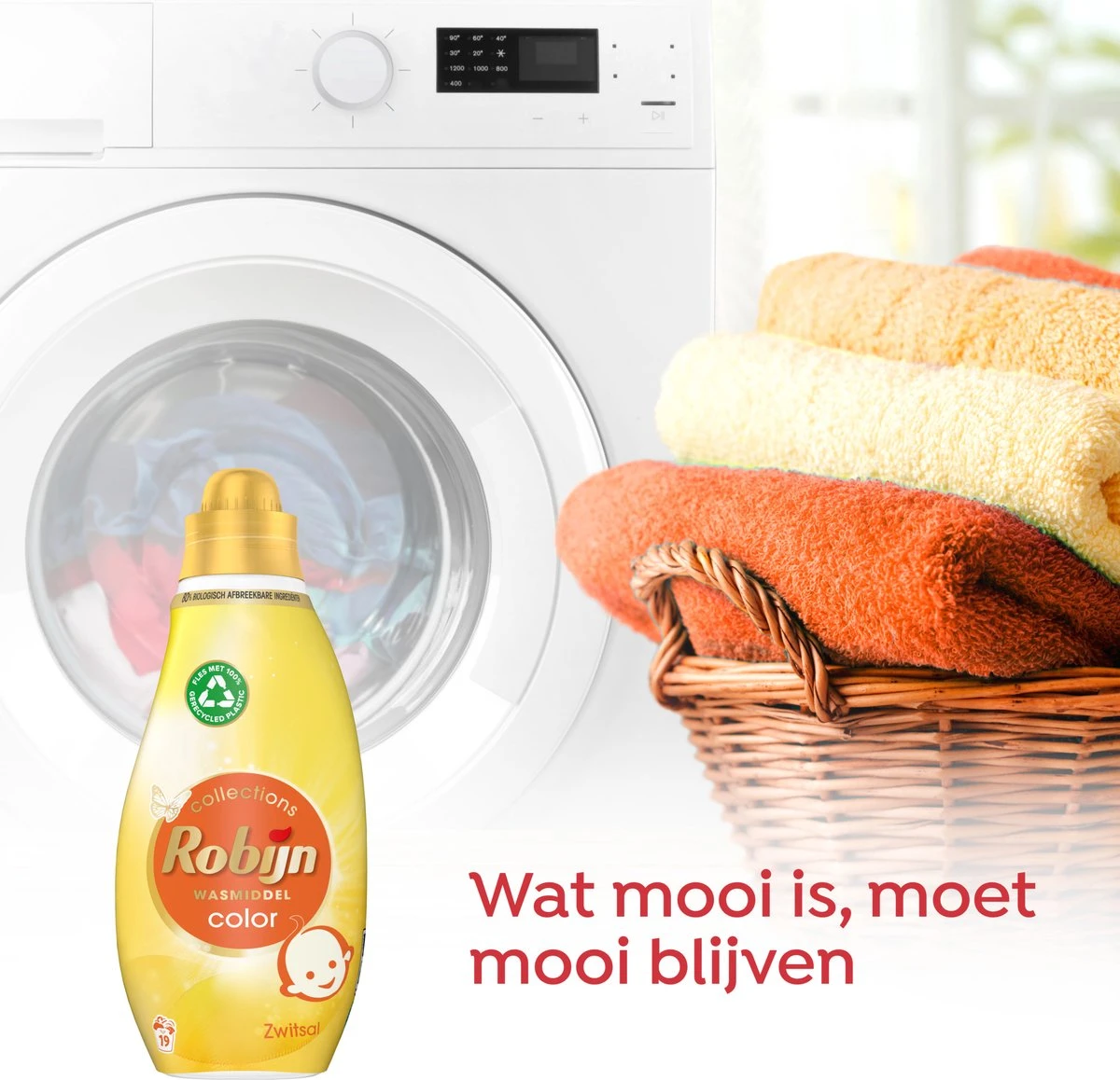 Robijn Klein & Krachtig Collections Color Zwitsal Vloeibaar Wasmiddel - 8 X 19 Wasbeurten - Voordeelverpakking - Afbeelding 4