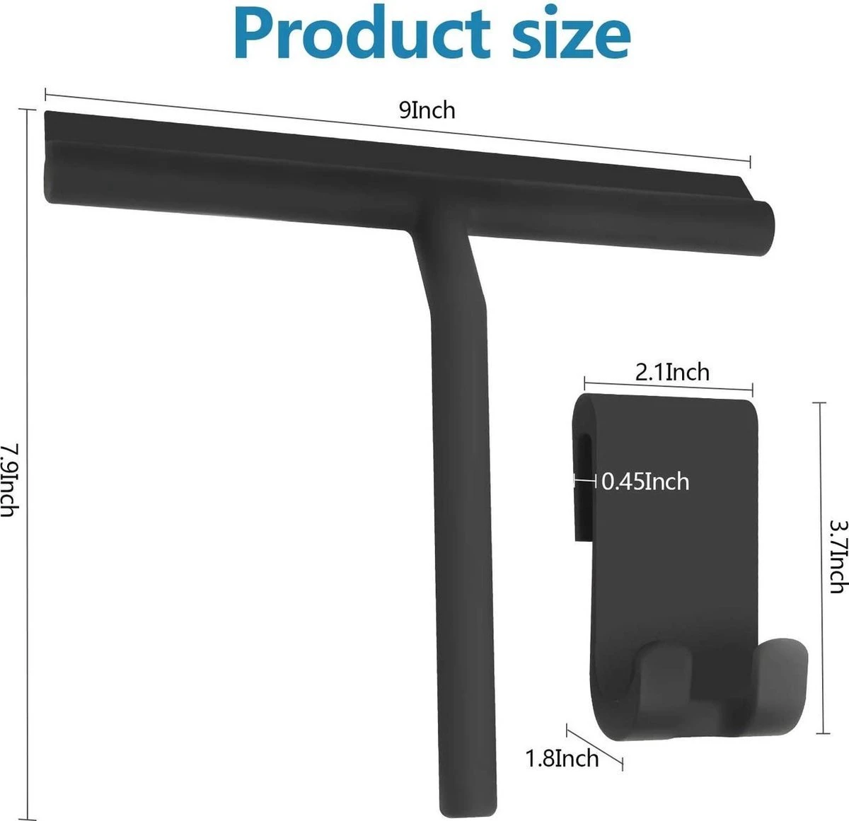 BOTC Douchewisser - Raamwisser - Silicone - 21cm X 16cm - Badkamer Accessoires -Zwart - Afbeelding 3