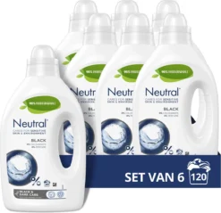 Neutral Vloeibaar Wasmiddel Zwart - 6 X 20 Wasbeurten - Voordeelverpakking