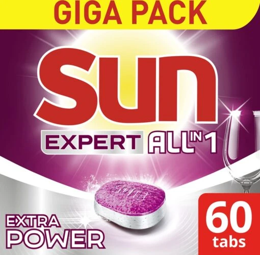 SUN® Sun Expert All-in 1 Vaatwastabletten - 60 Tabletten - Voordeelverpakking - Afbeelding 3