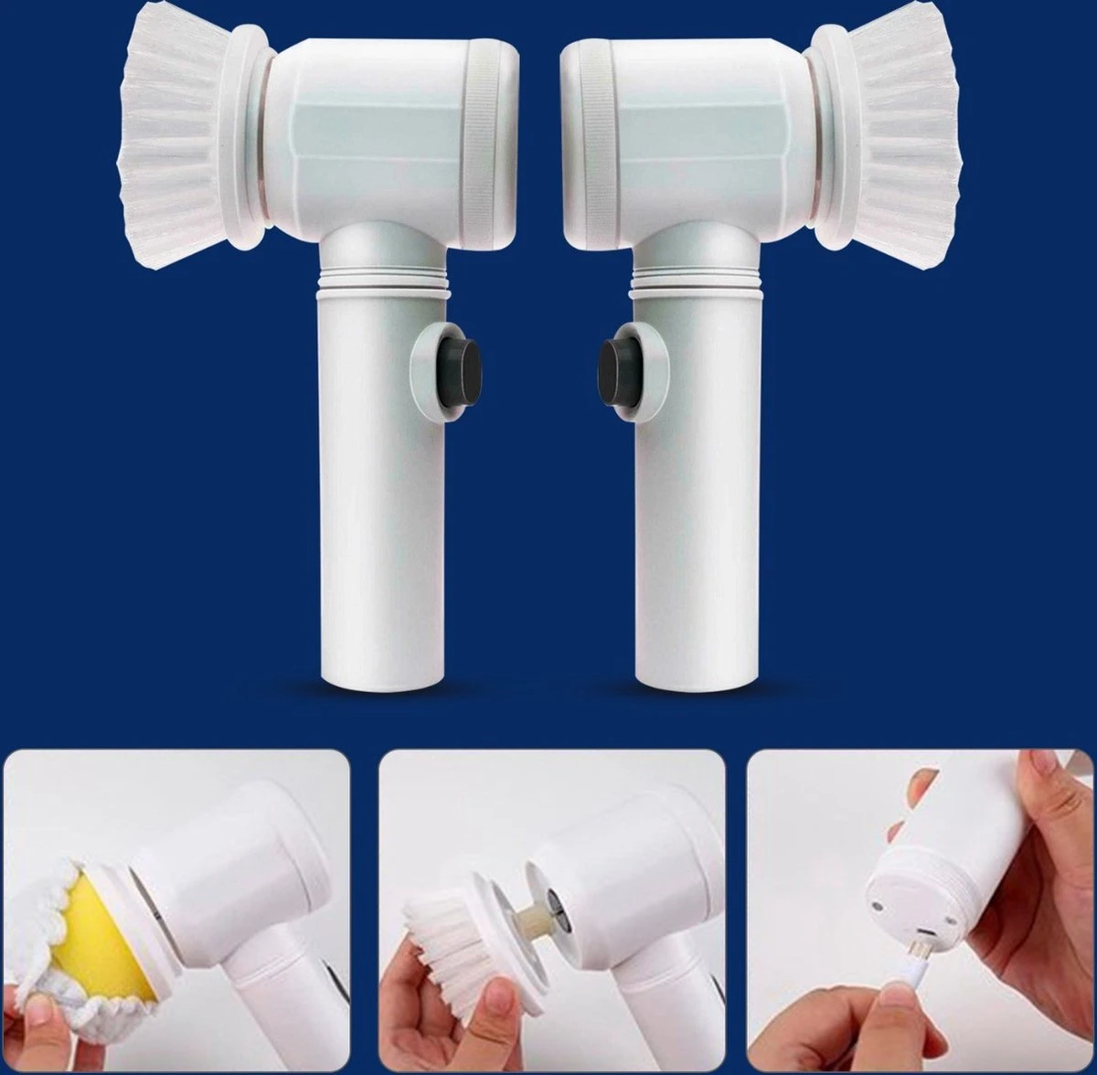 B-care Magic Brush - Elektrische Multifunctionele Schoonmaakborstel - 7 Opzetstukken - Wasborstel - Poetsmachine - Schrobborstel - Handborstel - Werkborstel - Schrobber - Boorborstel - Reinigingsborstel - Afbeelding 11