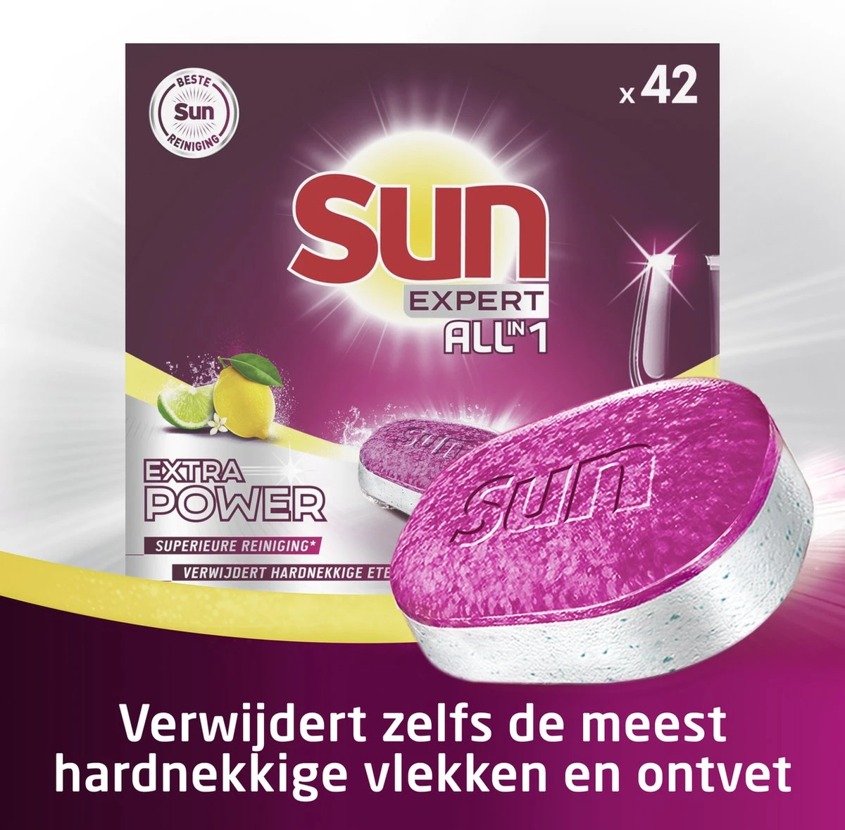 SUN® Sun Tabs Extra Power Citroen - Vaatwastabletten - 6 X 42ST - Afbeelding 5