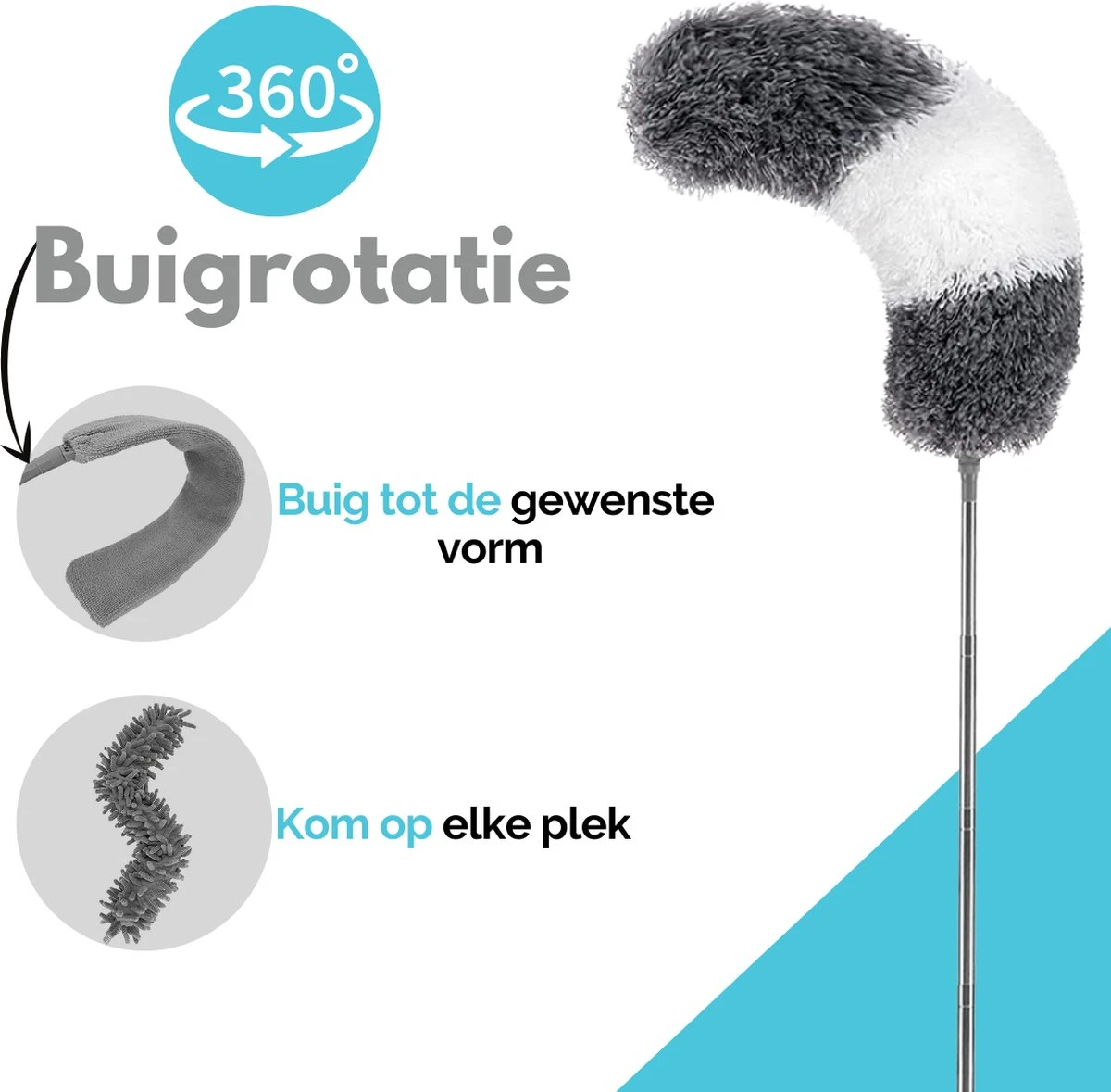 VAIVE Plumeau Uitschuifbaar - Stoffer - Duster - Ragebol Met Telescoopsteel - Afbeelding 4