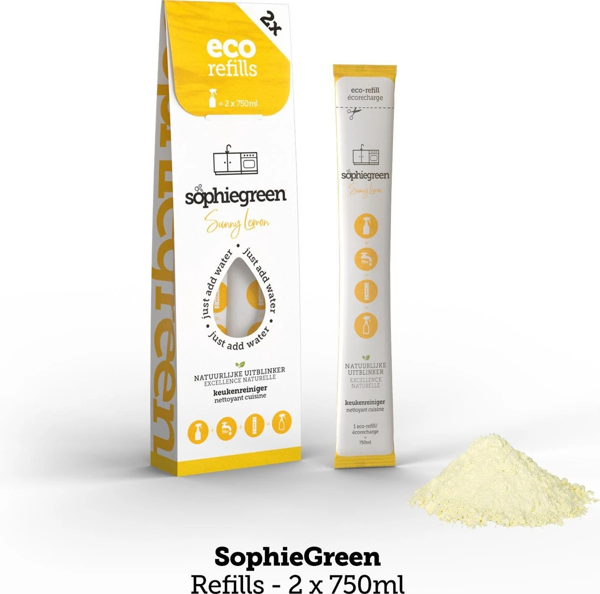 SophieGreen Voorjaarspakket; Allesreiniger + Keukenreiniger - 2x 750ml + Navullingen + Sopje Allesreiniger 100g - Afbeelding 2