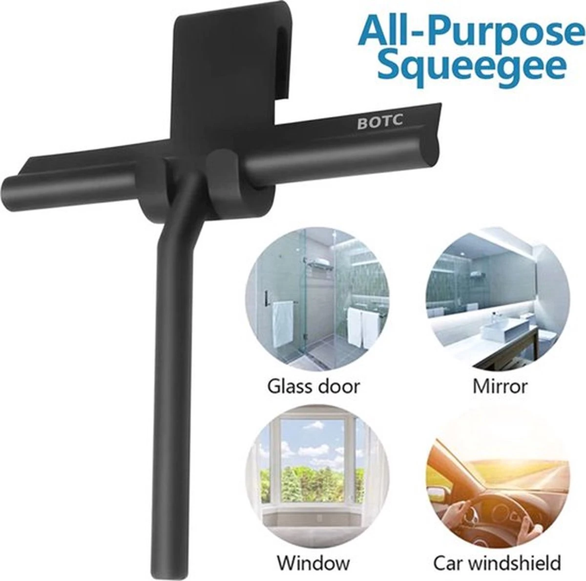 BOTC Douchewisser - Raamwisser - Silicone - 21cm X 16cm - Badkamer Accessoires -Zwart - Afbeelding 7