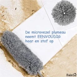Fain® Plumeau Met Telescoopsteel – Grijs – 80 Tot 280 Cm - Uitschuifbaar – Wasbaar - Flexibel 360° Draaibaar – Duster - Microvezel Ragebol -Huishoudelijke Artikelen Winkel 1200x1198 66