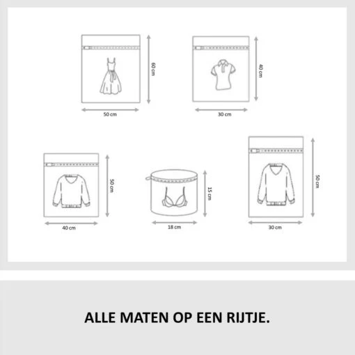 Merkloos Waszakken | Set Van 5 Waszakjes Met Rits - Waszak - Wasnet - Kledingzakjes - BH Was Zakjes - Laundry Bag Set Voor Ondergoed - Kleding - Delicaat Wasgoed - Wasmachine Zakjes - Wasgoed - Afbeelding 5