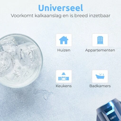 ENISTO® Magnetische Waterontharder Medium – Waterontharder Magneet – Douchefilter – 15.000 Gauss – Waterontkalker – Waterverzachter – Antikalk – Blauw – RVS - Afbeelding 8