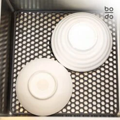 BODO Gootsteenmat Siliconen Donker Grijs - 30.5 X 30.5 Cm - Keuken Accessoires - Gootsteen Beschermer - Onderzetters Siliconen - Anti Kras - Gootsteen Accessoires -Huishoudelijke Artikelen Winkel 1200x1200 1200
