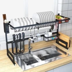 Sens Design Afwasrek Zwart - Afdruiprek - 82,5 Cm - RVS
