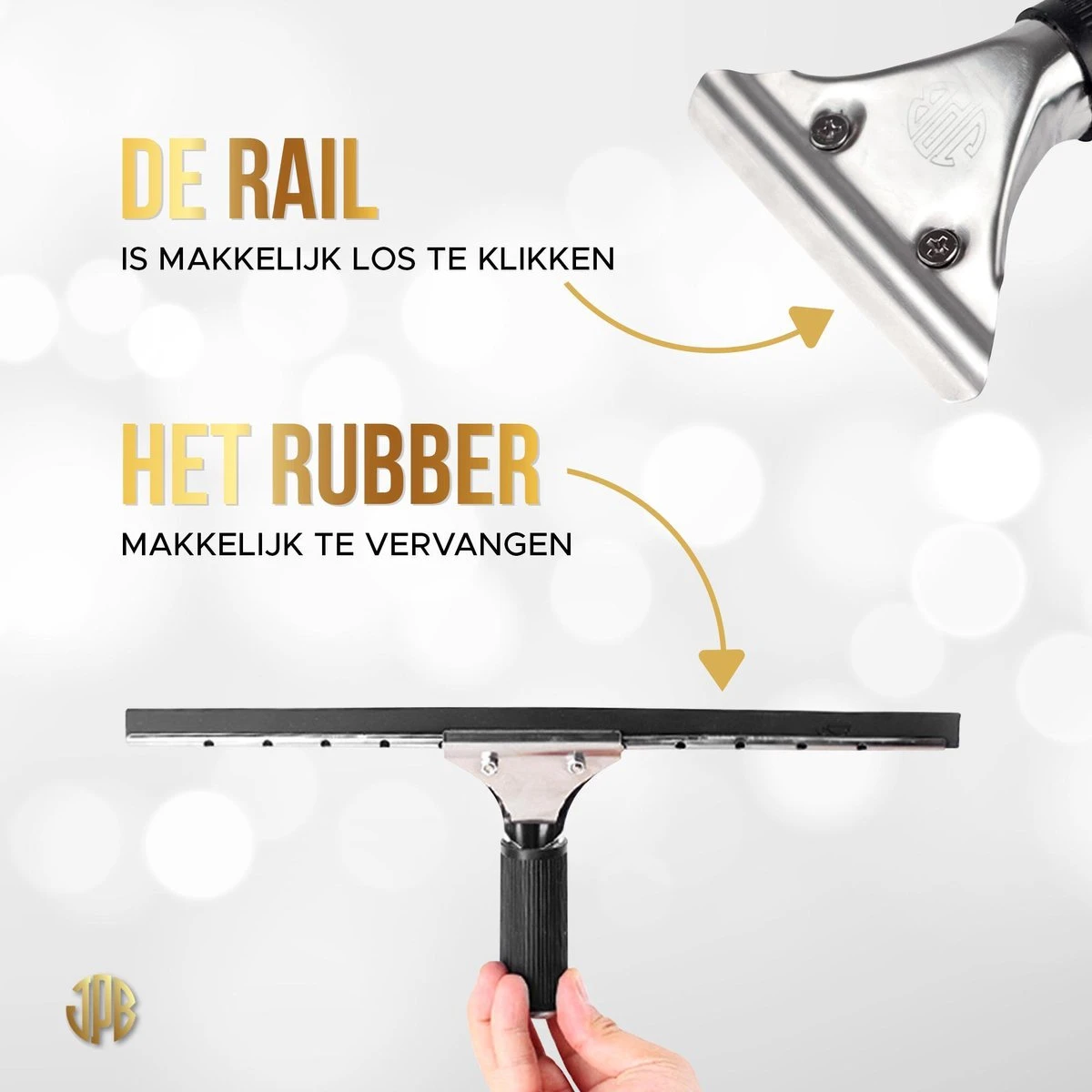RVS Raamtrekker - 35cm - Raamwisser - Hoogwaardig RVS - Professioneel En Huishoudelijk Gebruik - Verwisselbaar Rubber - Afbeelding 2