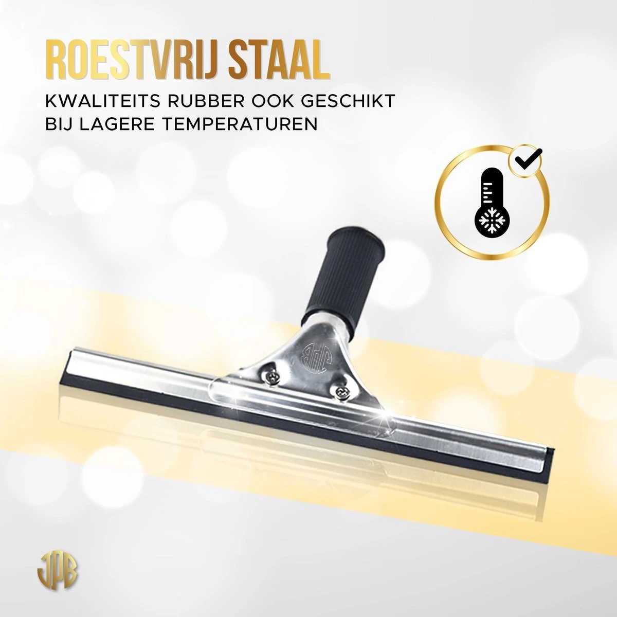 RVS Raamtrekker - 35cm - Raamwisser - Hoogwaardig RVS - Professioneel En Huishoudelijk Gebruik - Verwisselbaar Rubber - Afbeelding 3