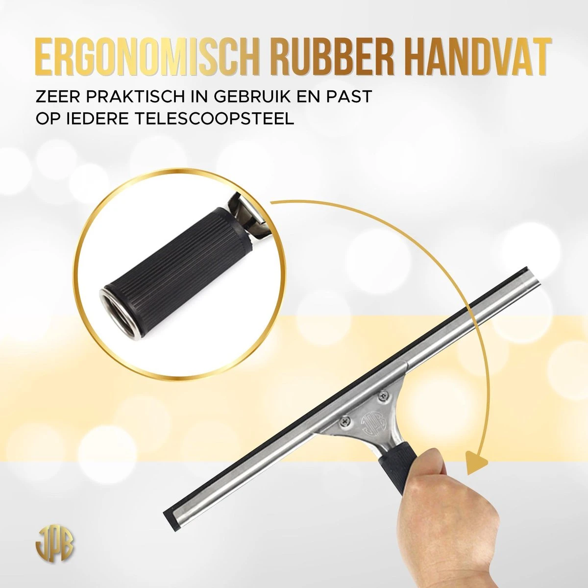 RVS Raamtrekker - 35cm - Raamwisser - Hoogwaardig RVS - Professioneel En Huishoudelijk Gebruik - Verwisselbaar Rubber - Afbeelding 4