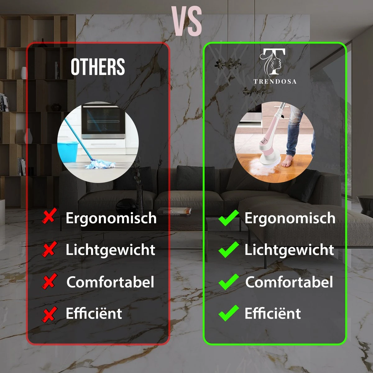 Trendosa Elektrische Schoonmaakborstel - Elektrische Schrobborstel - Poetsmachine - Handborstel - Scrubber- De Badkamer/Keuken/Auto- Roze - Afbeelding 4