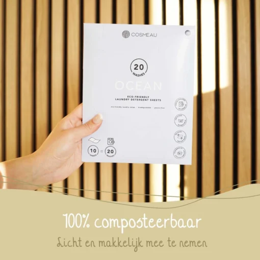 Cosmeau Wasstrips 20 Wasbeurten Zeebries Wasmiddel Wasvellen Wasdoekjes Detergent Sheets Eco Laundry Strips Proefpakket - Plasticvrij Biologisch - Afbeelding 12