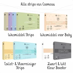 Cosmeau Wasstrips 20 Wasbeurten Zeebries Wasmiddel Wasvellen Wasdoekjes Detergent Sheets Eco Laundry Strips Proefpakket - Plasticvrij Biologisch -Huishoudelijke Artikelen Winkel 1200x1200 158
