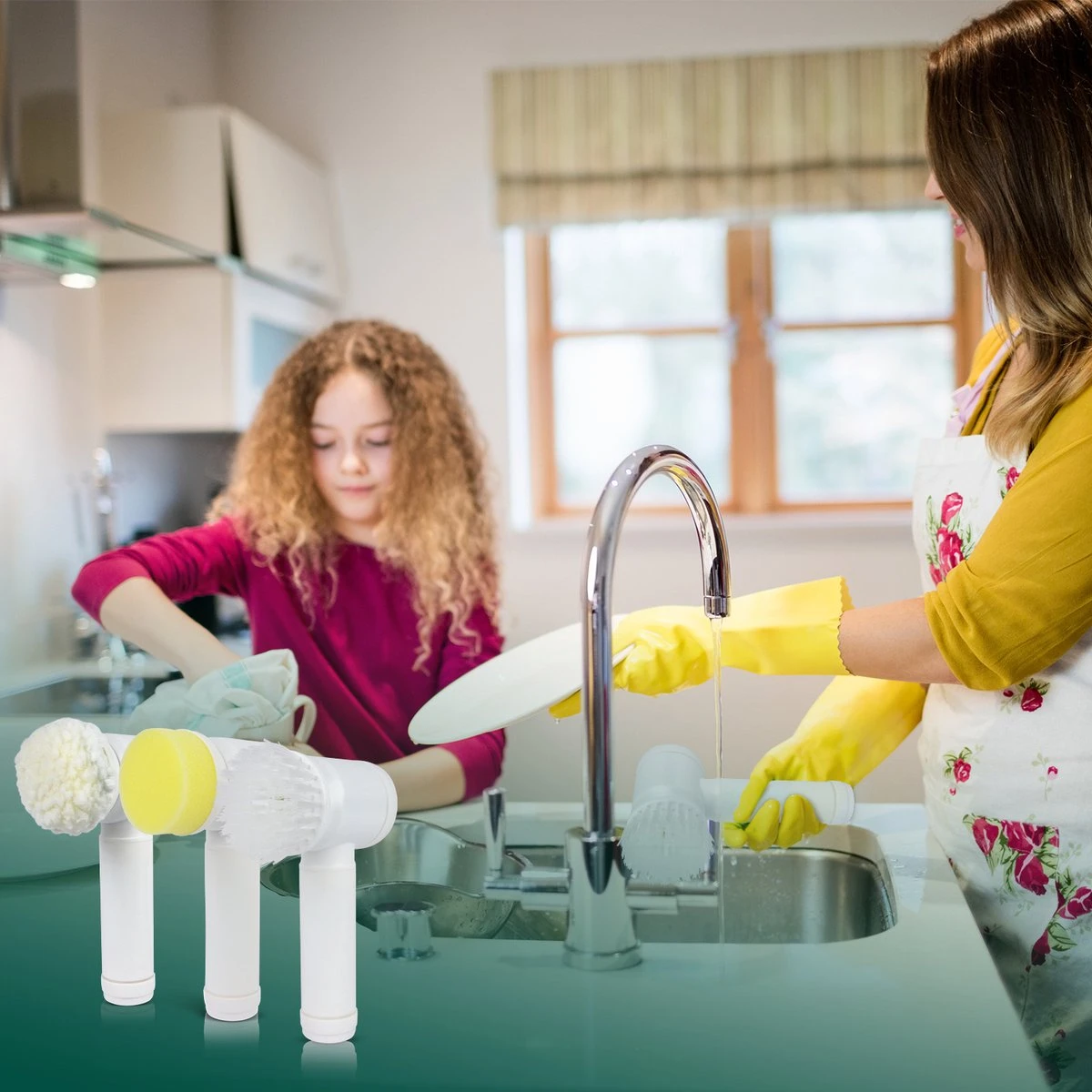 Apeiron Elektrische Schoonmaakborstel - Poetsmachine - Poliermachine - Schrobborstel - Handborstel - Werkborstel - Schrobber - Boorborstel - Wasborstel - Schoonmaakmiddelen - Reinigingsborstel - 3 Opzetstukken - Afbeelding 9