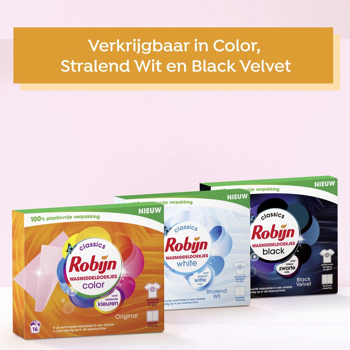 Robijn Classics Color Wasmiddeldoekjes - 4 X 16 Wasstrips - Voordeelverpakking - Afbeelding 9